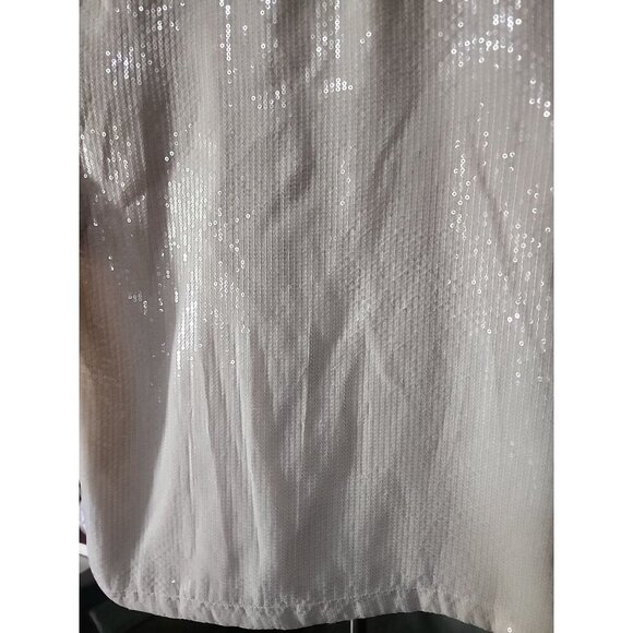 Sanctuary AllNighter Sequin Blouse Top MockNeck Women Champagne Cream Small Cr60 - Picture 5 of 5